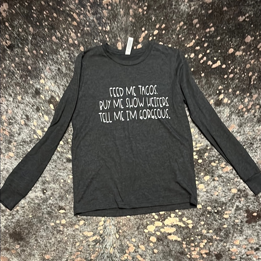 Gray show heifer Long Sleeve Kids Shirt